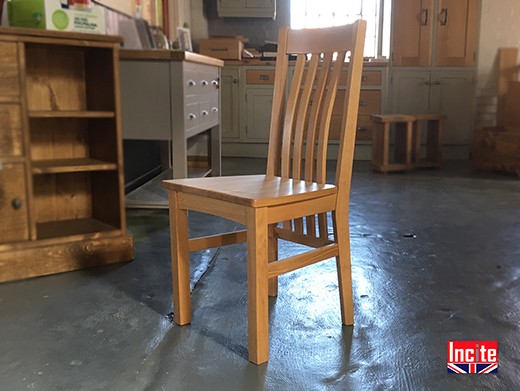 Solid Oak Curved Back Dining Chair